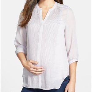 Loyal Hana “Audrey” maternity tuxedo blouse (L)
